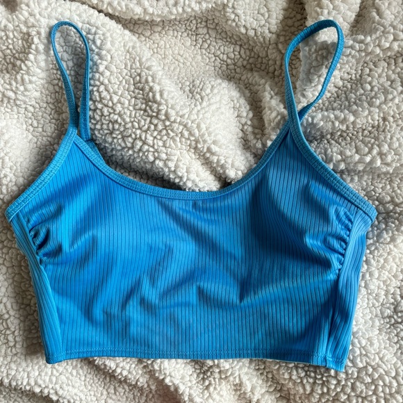 Wild Fable Blue Ribbed Longline Bralette Bikini Top - Picture 4 of 4